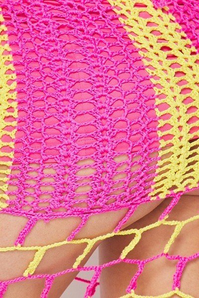 Croch-hey-hey Neon Two-Piece Skirt Set - 1 Hot Diva