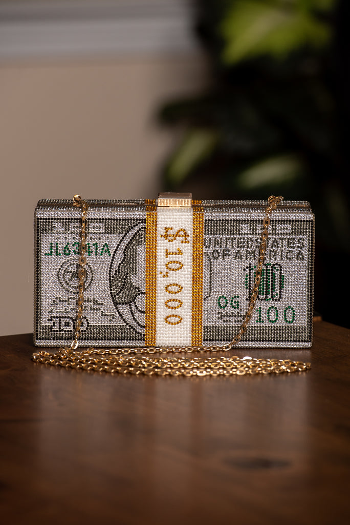 Load image into Gallery viewer, Rich Girl Crystal Dollar Clutch - 1 Hot Diva
