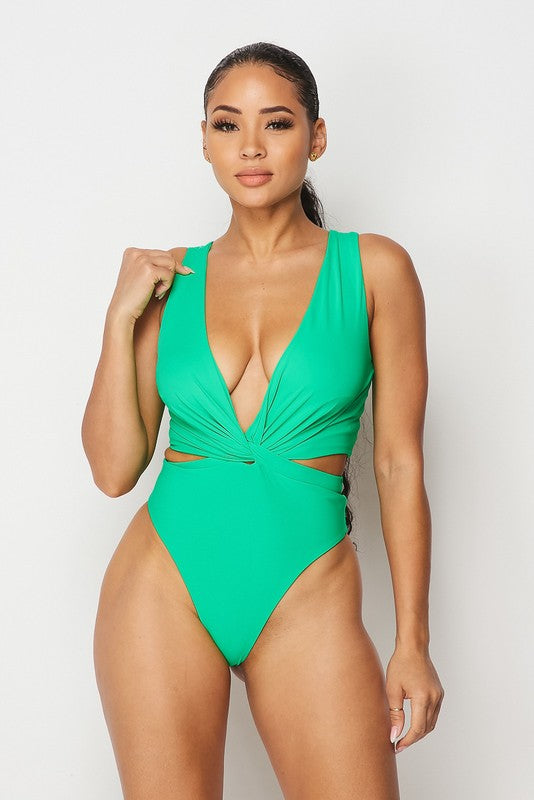 Tangled Twist Front Swimsuit - 1 Hot Diva