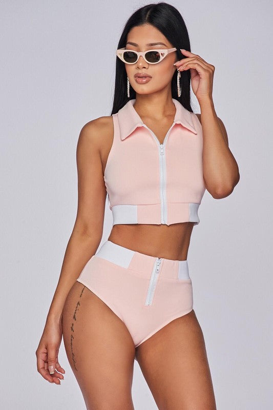 All Zipped Up! Two-Piece Swimsuit - 1 Hot Diva