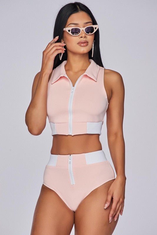 All Zipped Up! Two-Piece Swimsuit - 1 Hot Diva